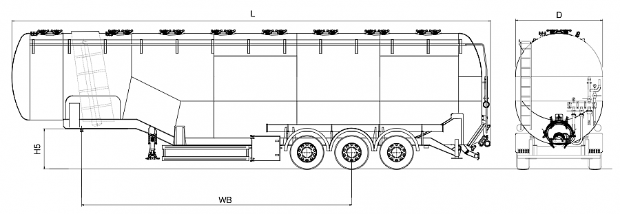 Полуприцеп материаловоз Kassbohrer силос K.SSK 90 Полуприцеп материаловоз Kassbohrer силос K.SSK 90