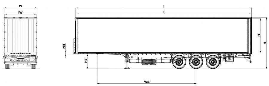 Промтоварный фургон полуприцеп Кессборер K.SBT Eco Box
