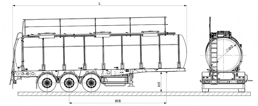 Цистерна Kassbohrer для перевозки продуктов питания K.STL 30 Цистерна Kassbohrer для перевозки продуктов питания K.STL 30