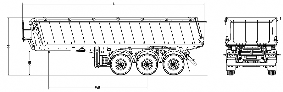 Алюминиевый самосвальный полуприцеп Кессборер SKA 24 м&sup3;
